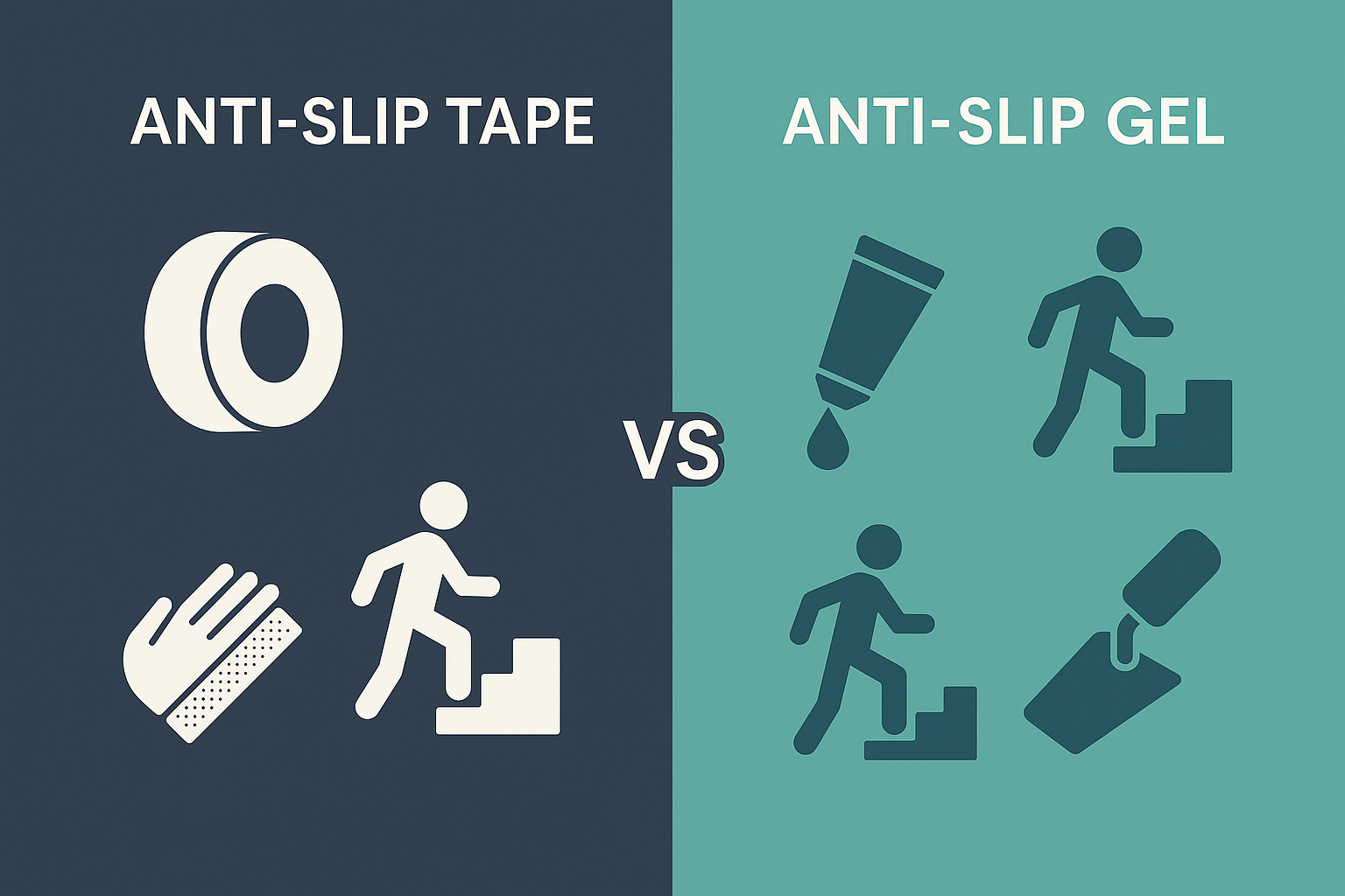 Anti slip tape vs Anti slip gel