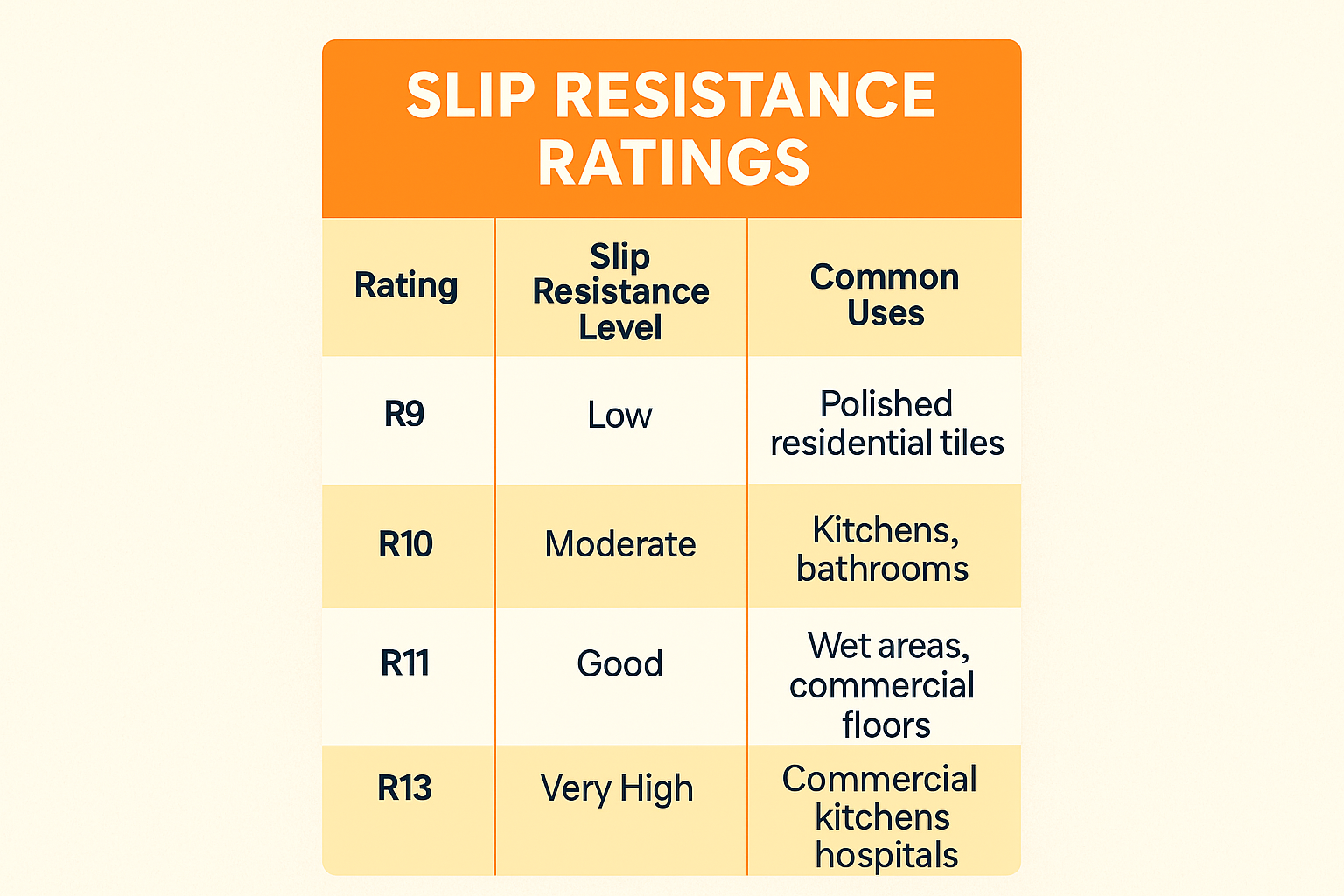 Anti slip tile rating