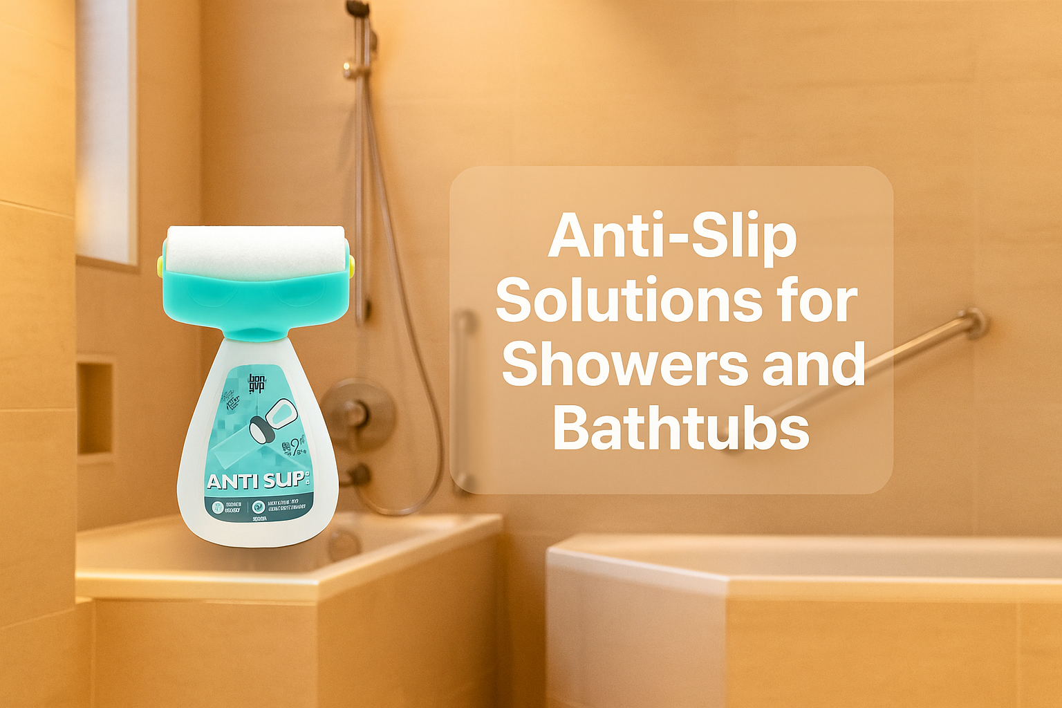 Anti slip solution for shower and bathtub